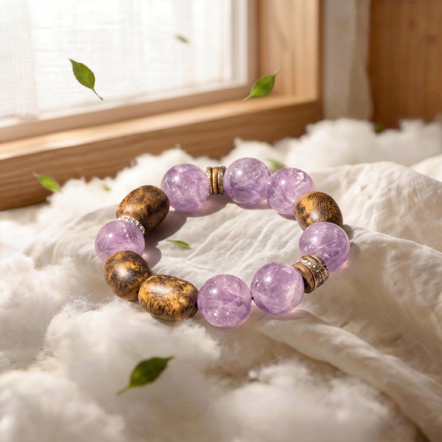 Forest Pale Bracelet | Amethyst · Sandalwood | Clarity · Cirrus – YUNORI
