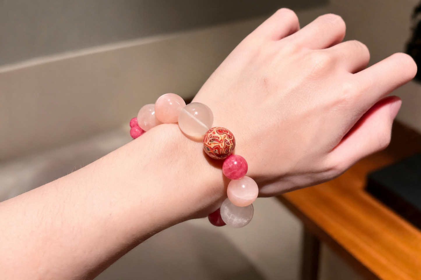 Bloom Ember Bracelet | Rose Quartz · Rhodonite · Heritage Lacquer | Clarity · Cirrus – YUNORI