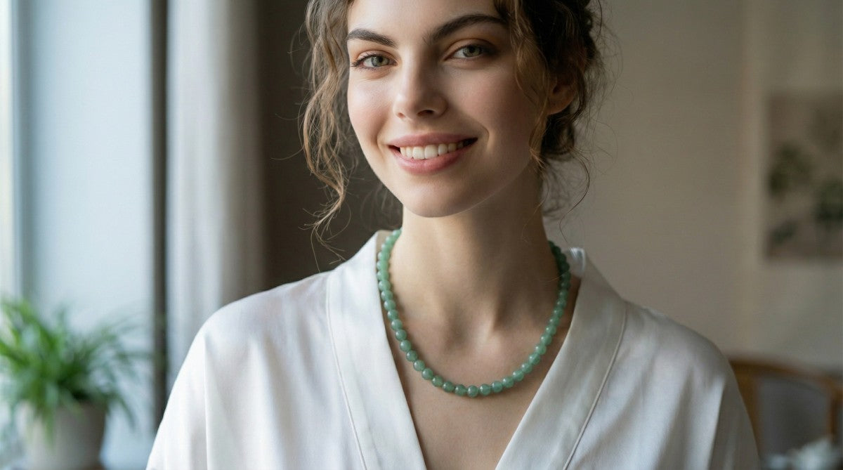 Earth Rise Necklace | Chinese Aventurine | Root · Noctilucent – YUNORI