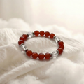 Armband aus rotem Achat und Bergkristall für Leidenschaft und Tatendrang | UDO Wolkenbeobachtung