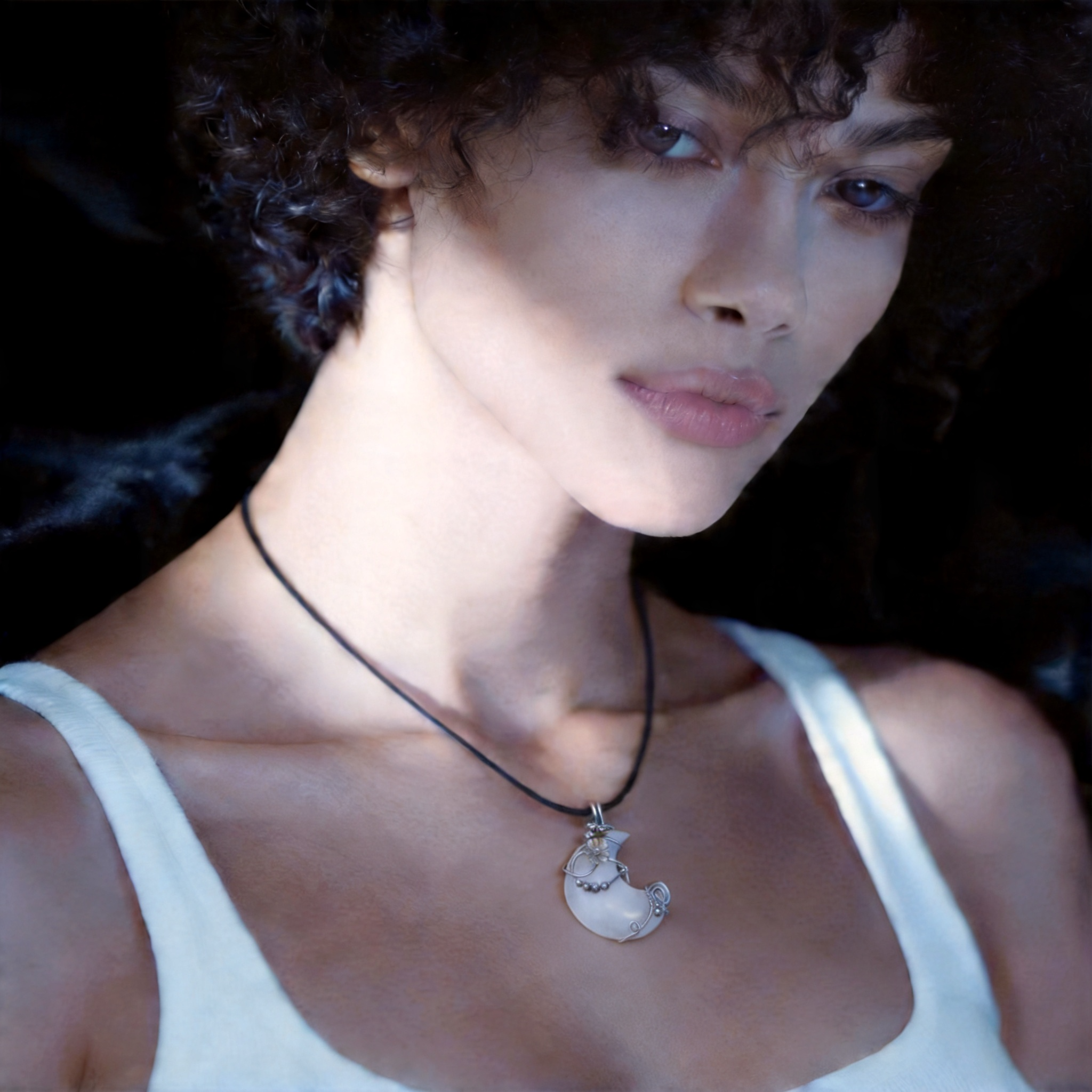 Milky Moon Pendant | Clear Quartz | Clarity · Cirrus – YUNORI