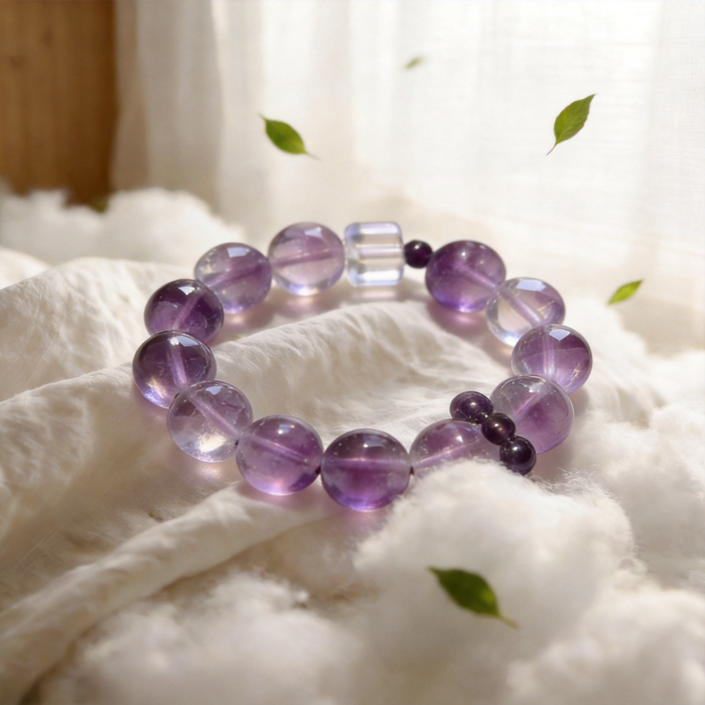 Lilac Still Bracelet | Lavender Amethyst · Clear Quartz | Clarity · Cirrus – YUNORI