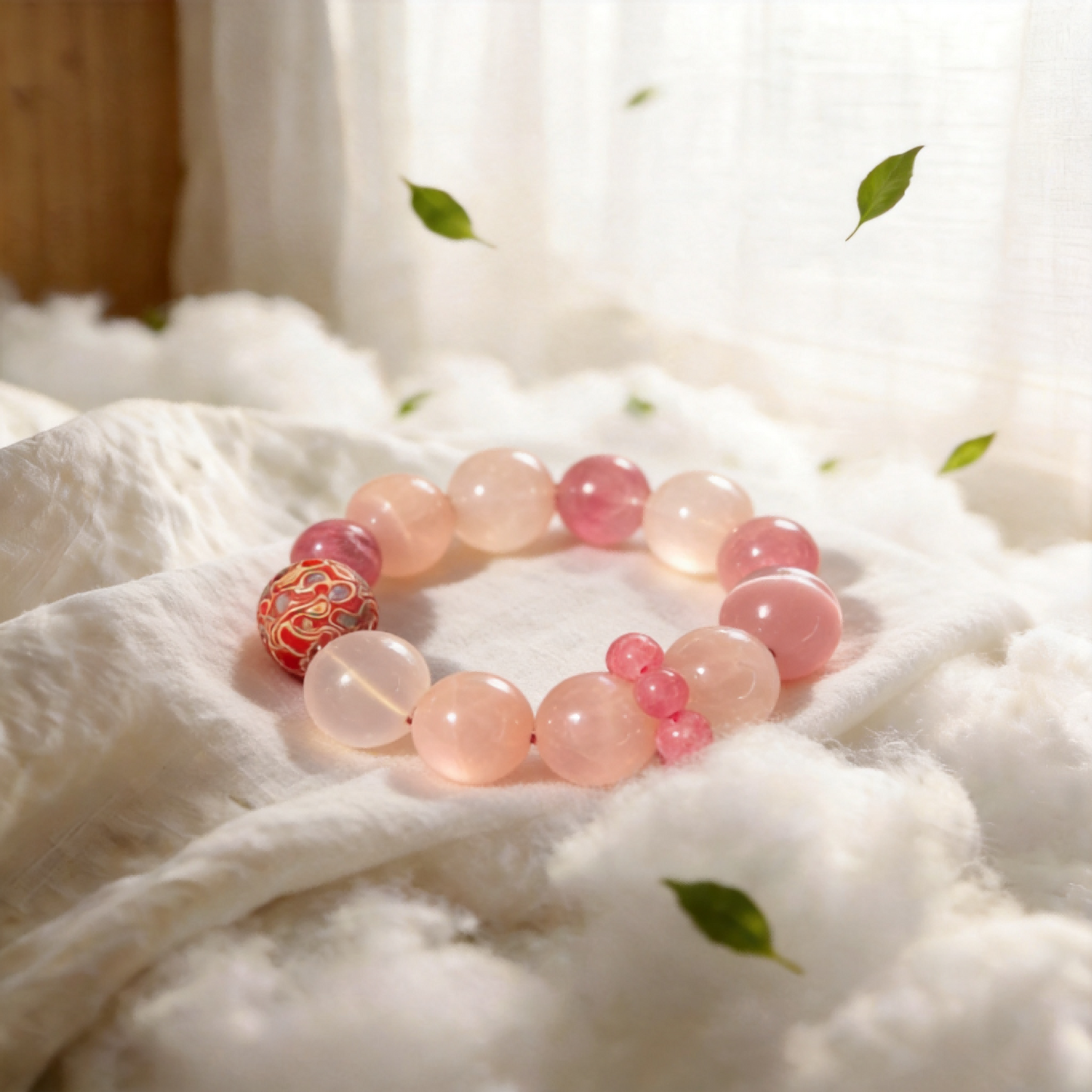 Bloom Ember Bracelet | Rose Quartz · Rhodonite · Heritage Lacquer | Clarity · Cirrus – YUNORI